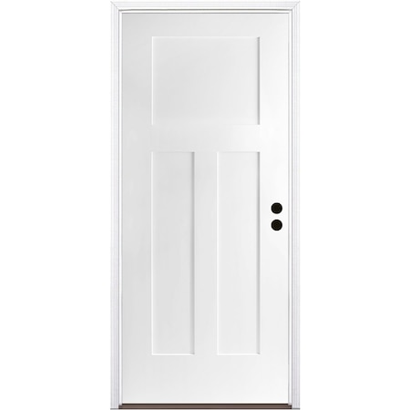Codel Doors 36" x 96" Primed White Shaker Exterior Fiberglass Door 3080LHISPSF3PSHK49161DB